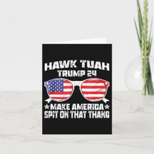 Tarjeta Hawk Tuah Divertido Chica de video de memes de hum