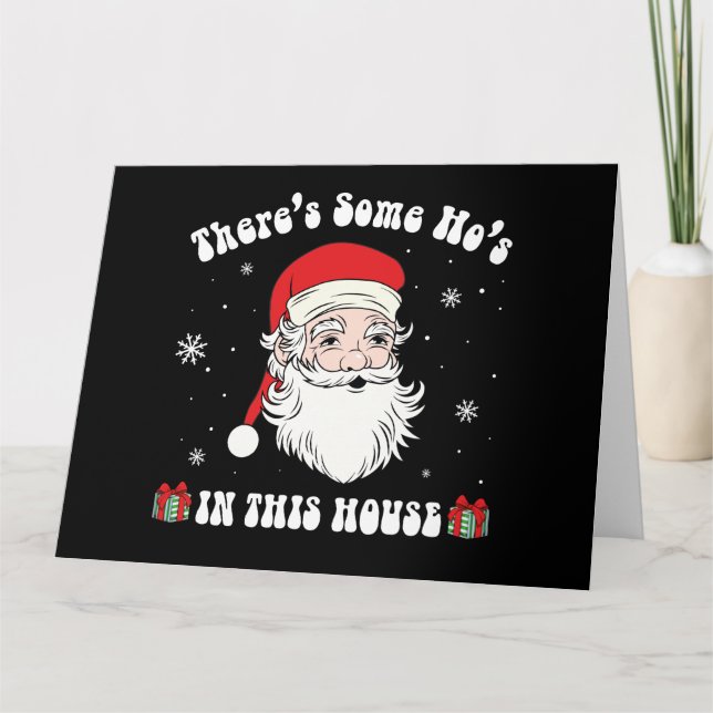 Tarjeta Hay algunas zorras en esta casa Funny Santa (Anverso)