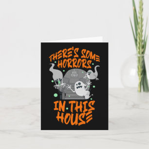 Tarjeta Hay algunos horrores en esta casa de Halloween - D