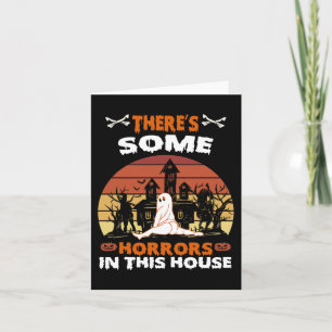 Tarjeta Hay algunos horrores en esta casa divertido retro 