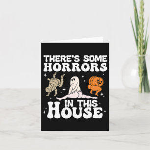 Tarjeta Hay algunos horrores en esta casa fantasma calabaz