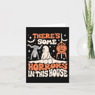 Tarjeta Hay algunos horrores en esta casa fantasma calabaz