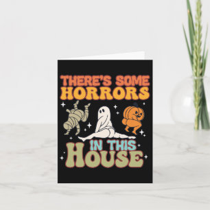 Tarjeta Hay algunos horrores en esta casa fantasma calabaz