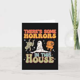 Tarjeta Hay algunos horrores en esta casa fantasma calabaz