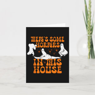 Tarjeta Hay algunos horrores en esta casa fantasma calabaz
