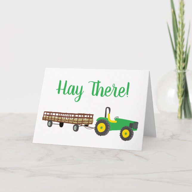 Tarjeta Hay en el tractor y Hay Wagon Hayride (Anverso)