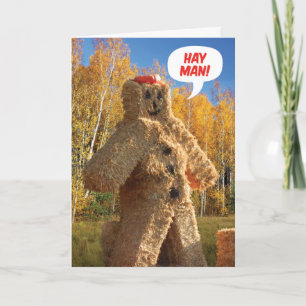 Tarjeta Hay Man, feliz cumpleaños otoño cumpleaños