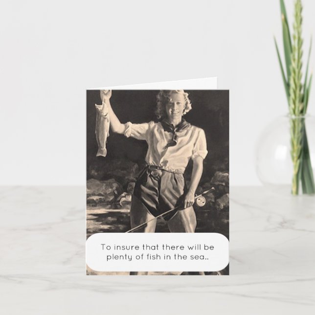 Tarjeta Hay muchos peces en el mar atrapados y liberados d (Anverso)