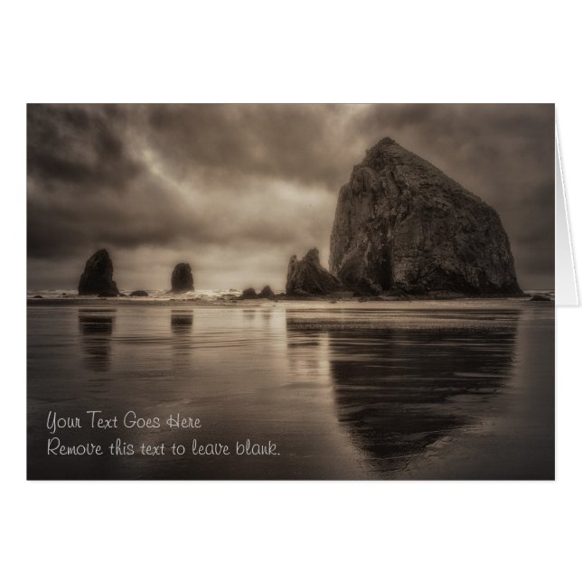 Tarjeta: Haystack Rock And Needles Toned (Anverso (Horizontal))
