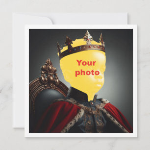 Tarjeta Haz a mi hijo real, pequeño príncipe, rey en el tr