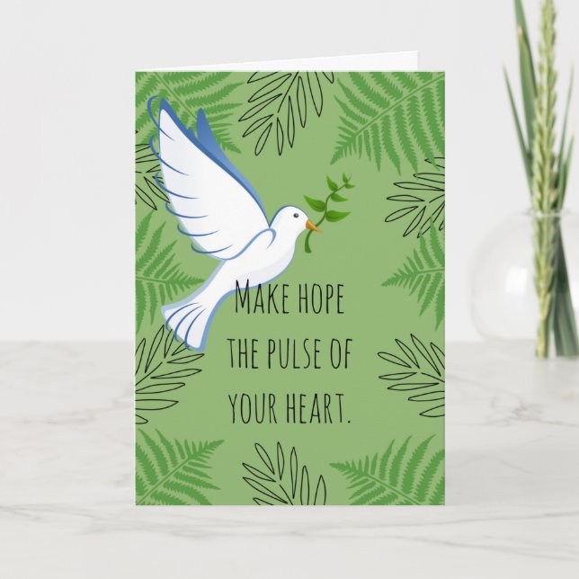 Tarjeta Haz de la esperanza el impulso de tu palo de la pa (Anverso)