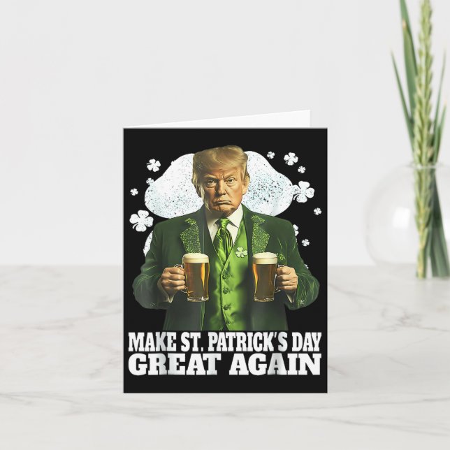 Tarjeta Haz de nuevo genial el día de San Patricio Funny T (Anverso)