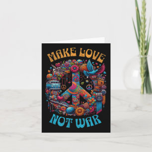 Tarjeta Haz el amor, no la guerra - Hippie Retro Siete de