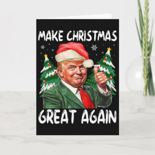 Tarjeta Haz la Navidad Grande de Nuevo Funny Santa Trump 2