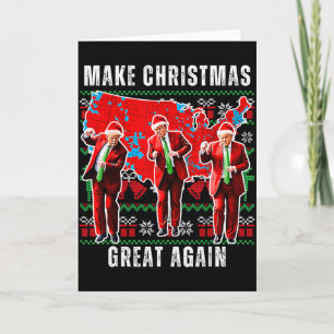 Tarjeta Haz la Navidad Grande Otra Vez Trump Pijamas Feo _