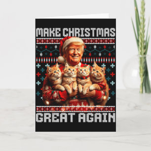 Tarjeta Haz la Navidad Grande Otra Vez Xmas Divertido Trum
