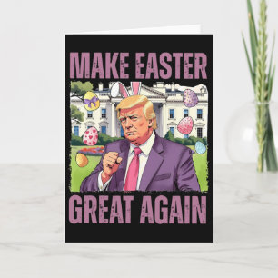 Tarjeta Haz la Pascua Grande de Nuevo Funny Trump Bunny Sp