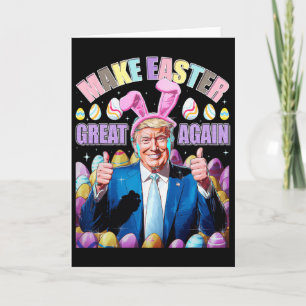 Tarjeta Haz la Pascua Grande de Nuevo Funny Trump Bunny Sp