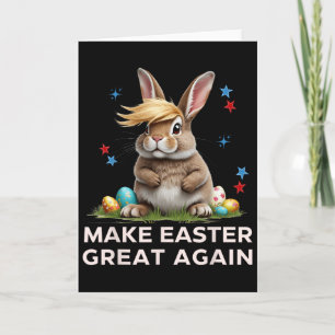 Tarjeta Haz la Pascua Grande de Nuevo Funny Trump Bunny Sp