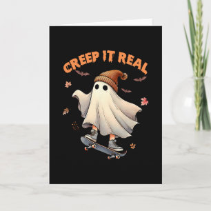 Tarjeta Haz que el skateboarding sea real con fantasma de