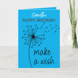 Tarjeta Haz un reloj Wish Dandelion.Tarjeta de cumpleaños