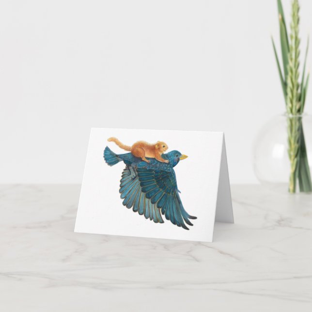 Tarjeta Hazel dormouse & Starling (Anverso)