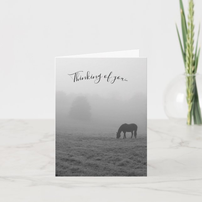 Tarjeta Hazzy Grazing Grayscale Thinking Of You Card (Anverso)