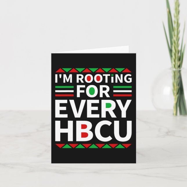 Tarjeta Hbcu Black History Pride Historic Black College (Anverso)