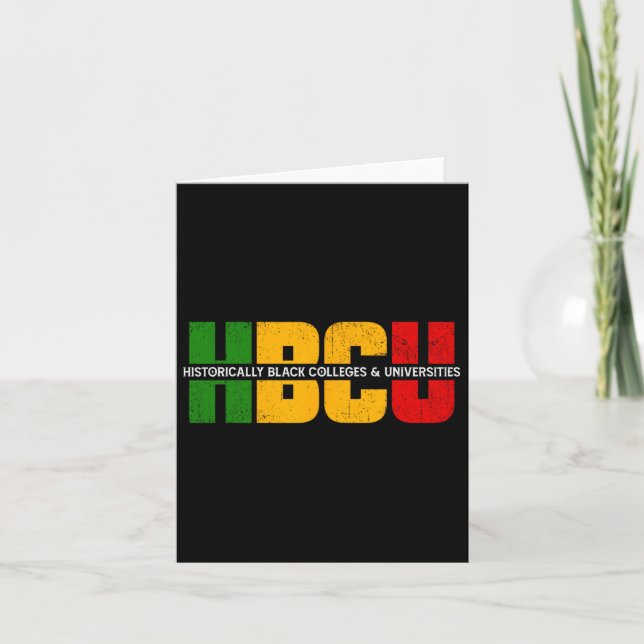 Tarjeta Hbcu Históricamente Colegios Negros Universitarios (Anverso)
