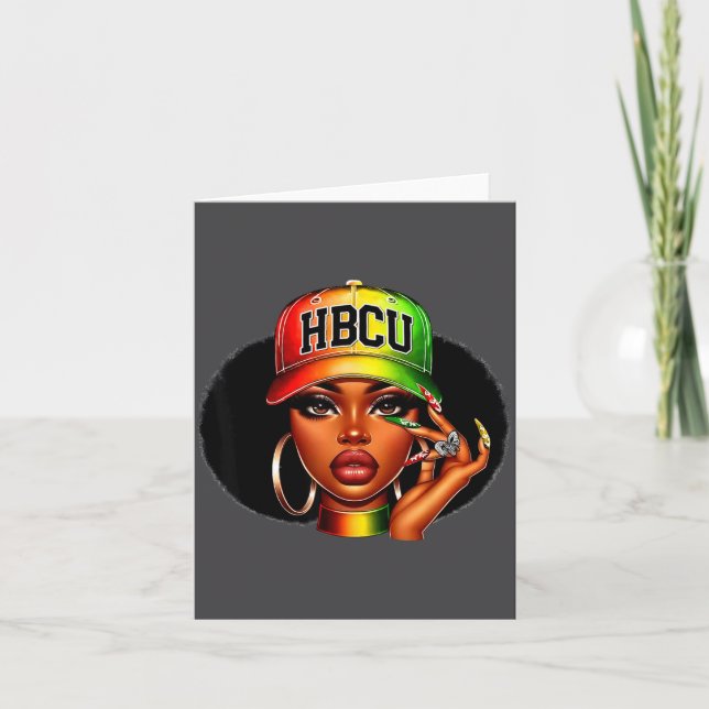 Tarjeta Hbcu Melanin Afro Black Women African Black Histor (Anverso)