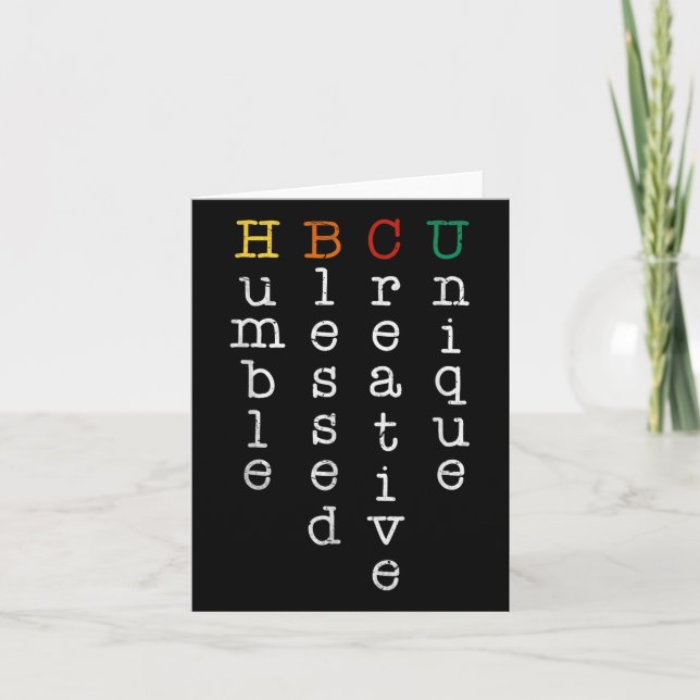 Tarjeta Hbcu Se Humilló De Profesora Creativa Única De Hbc (Anverso)