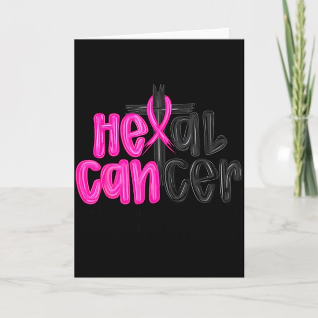 Tarjeta He Can Heal Cancer Believe God Christian Breast Ca (Anverso)