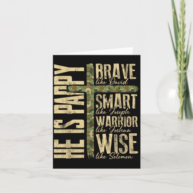 Tarjeta He Is Pappy Camo Religious Father's Day Christian  (Anverso)