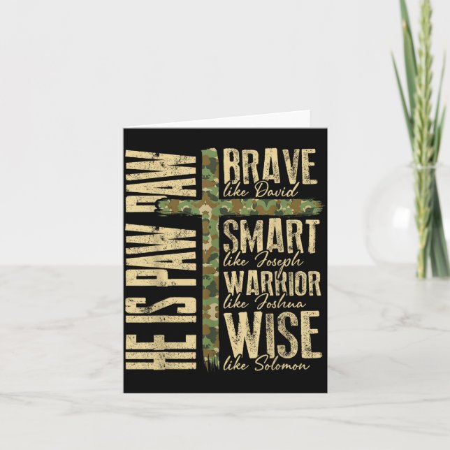 Tarjeta He Is Paw Paw Camo Religious Fathers Day Christian (Anverso)