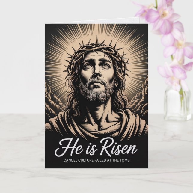 Tarjeta He Is Risen Cancel Culture Failed At The Tomb East (Orquídea)