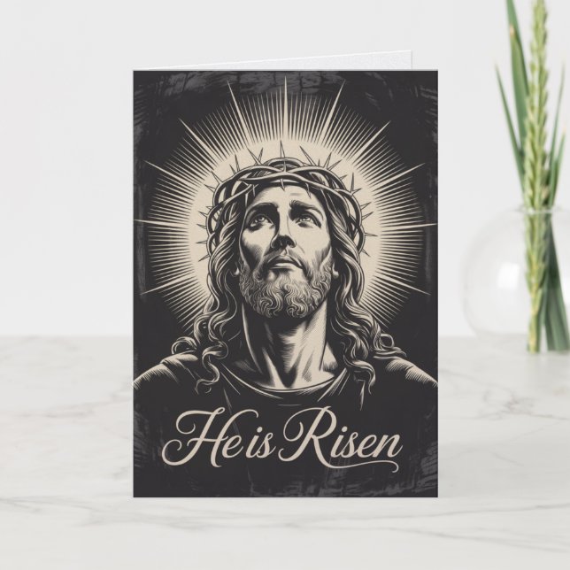 Tarjeta He Is Risen Easter Bulk Cards Church Greeting (Anverso)