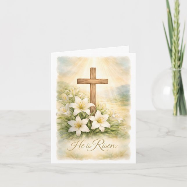 Tarjeta He is Risen Easter Card (Anverso)