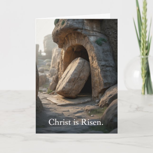 Tarjeta He Is Risen Empty Tomb Christian Easter (Anverso)