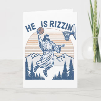Tarjeta He Is Risen Funny Easter Jesus Playing Sketll Mens