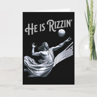 Tarjeta He Is Rizzin Jesus Playing Volleyball Funny Sports