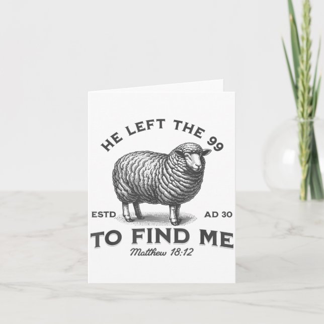 Tarjeta He Left The 99 To Find Me Bible Funny Christian  (Anverso)