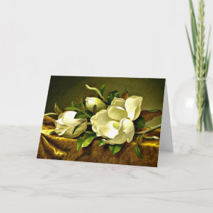 Tarjeta Heade - Magnolias sobre tela de terciopelo de oro