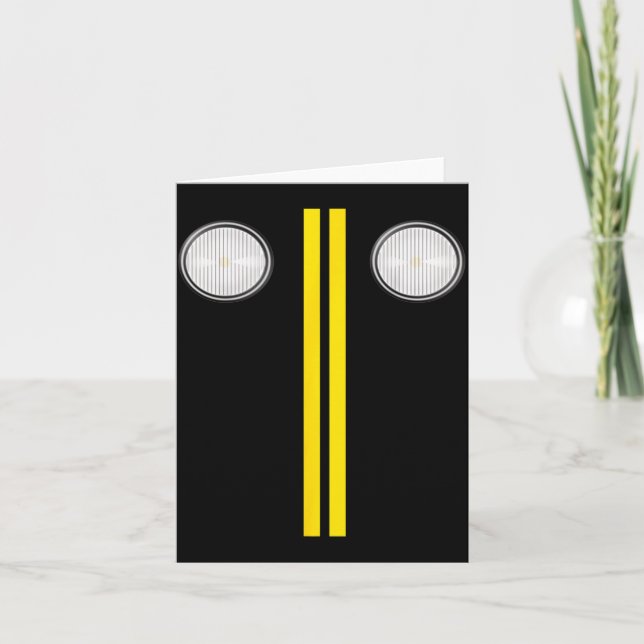 Tarjeta Headlights With Road Markings Funny Halloween Cost (Anverso)
