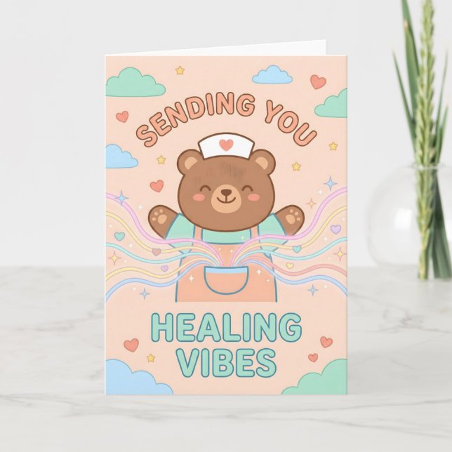 Tarjeta Healthcare Support Gift Sending You Healing Vibes (Anverso)