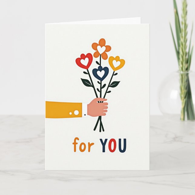 Tarjeta Heart Bouquet For You Card (Anverso)