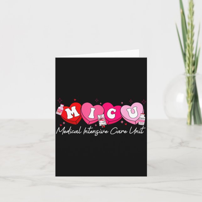 Tarjeta Heart Candy Micu Nurse Valentine's Day Medical Cri (Anverso)