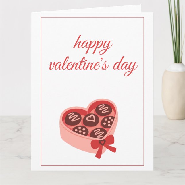 Tarjeta Heart Chocolate Box Sweet Valentine’s Day (Anverso)