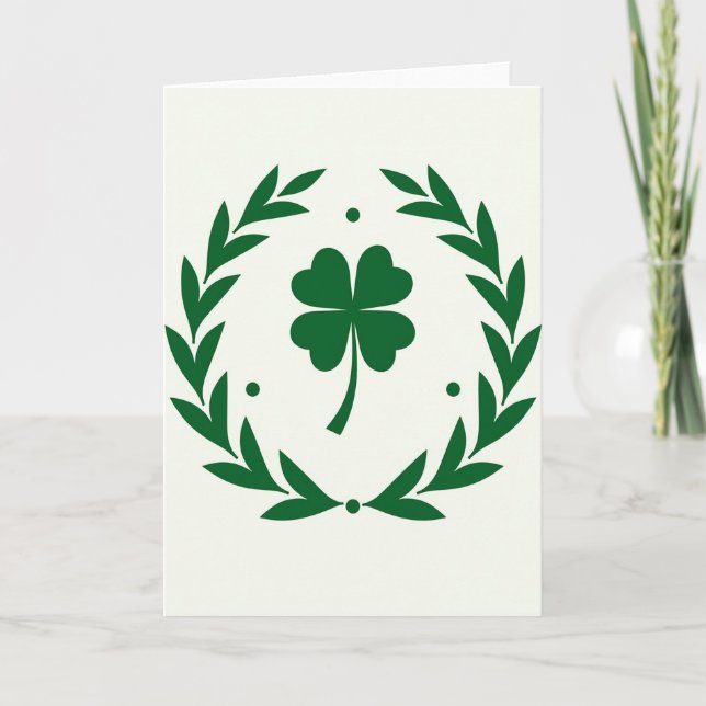 Tarjeta Heart Clover Wreath Luck Card (Anverso)