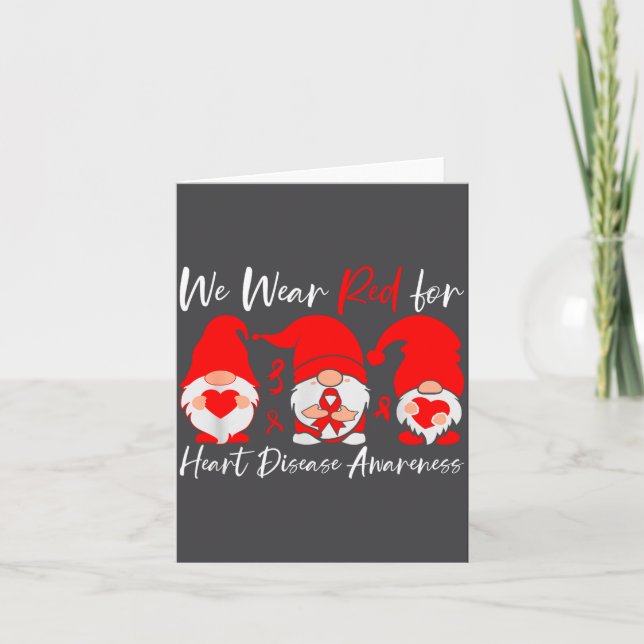 Tarjeta Heart Disease Awareness Gnome  (Anverso)