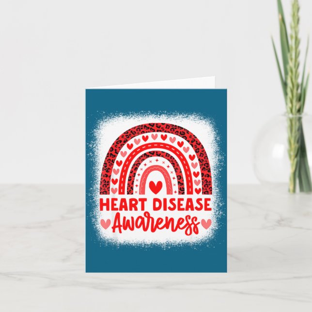 Tarjeta Heart Disease Awareness Heart Month Rainbow Heart  (Anverso)